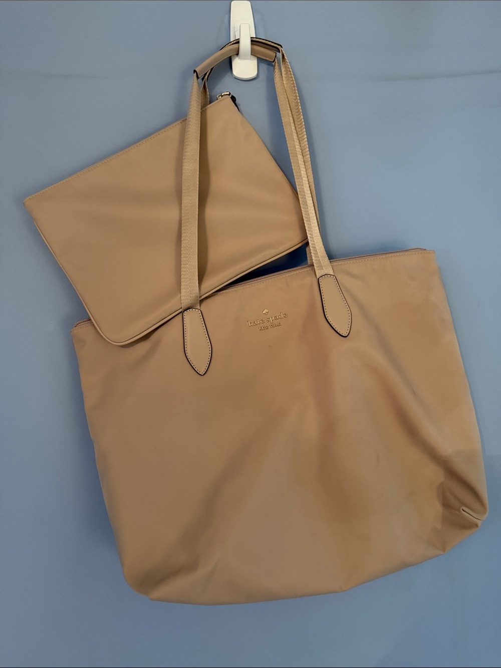 kate spade Neutral Beige Tote with Matching Wristlet